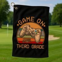 Game On Third Grade Back To School Gamer Funny Funny Gift Golf Towel thumb 1