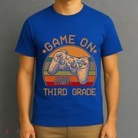 Game On Third Grade Back To School Gamer Funny Funny Gift T-Shirt thumb 3