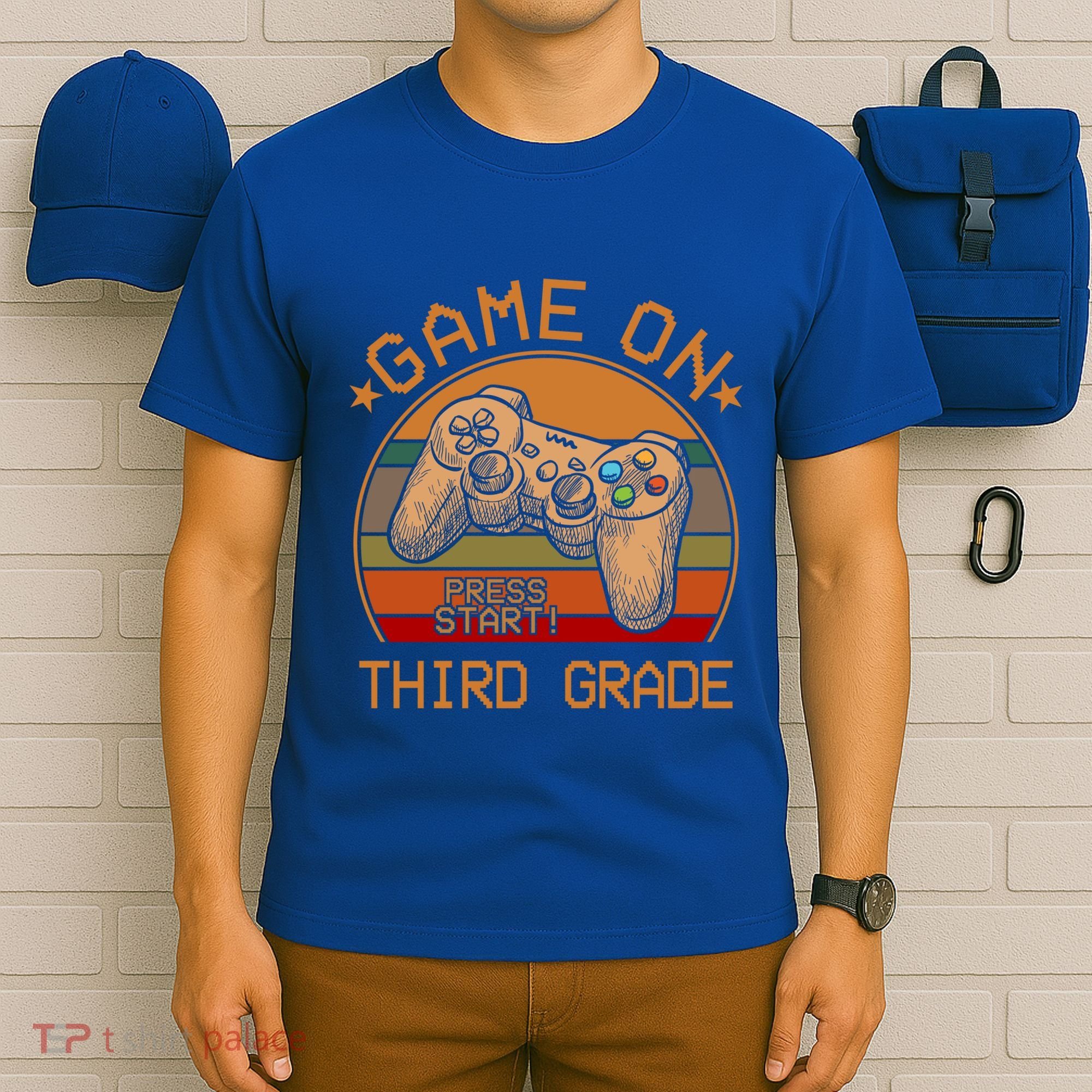 Game On Third Grade Back To School Gamer Funny Funny Gift T-Shirt
