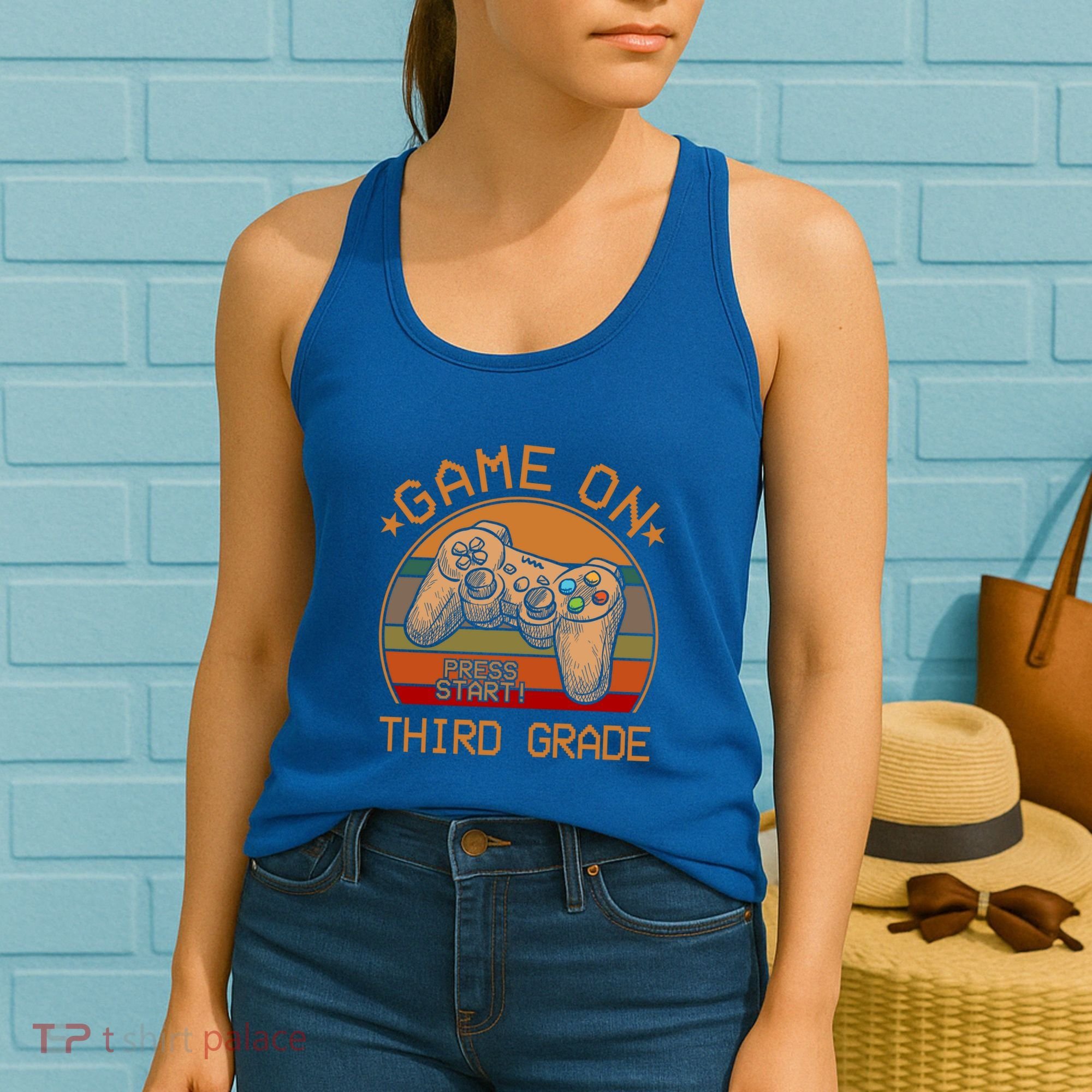 Game On Third Grade Back To School Gamer Funny Funny Gift Women's Tank Top