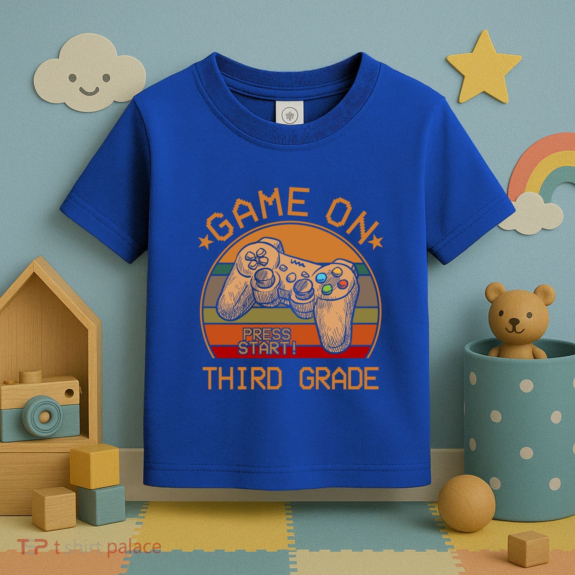 Game On Third Grade Back To School Gamer Funny Funny Gift Toddler T-Shirt