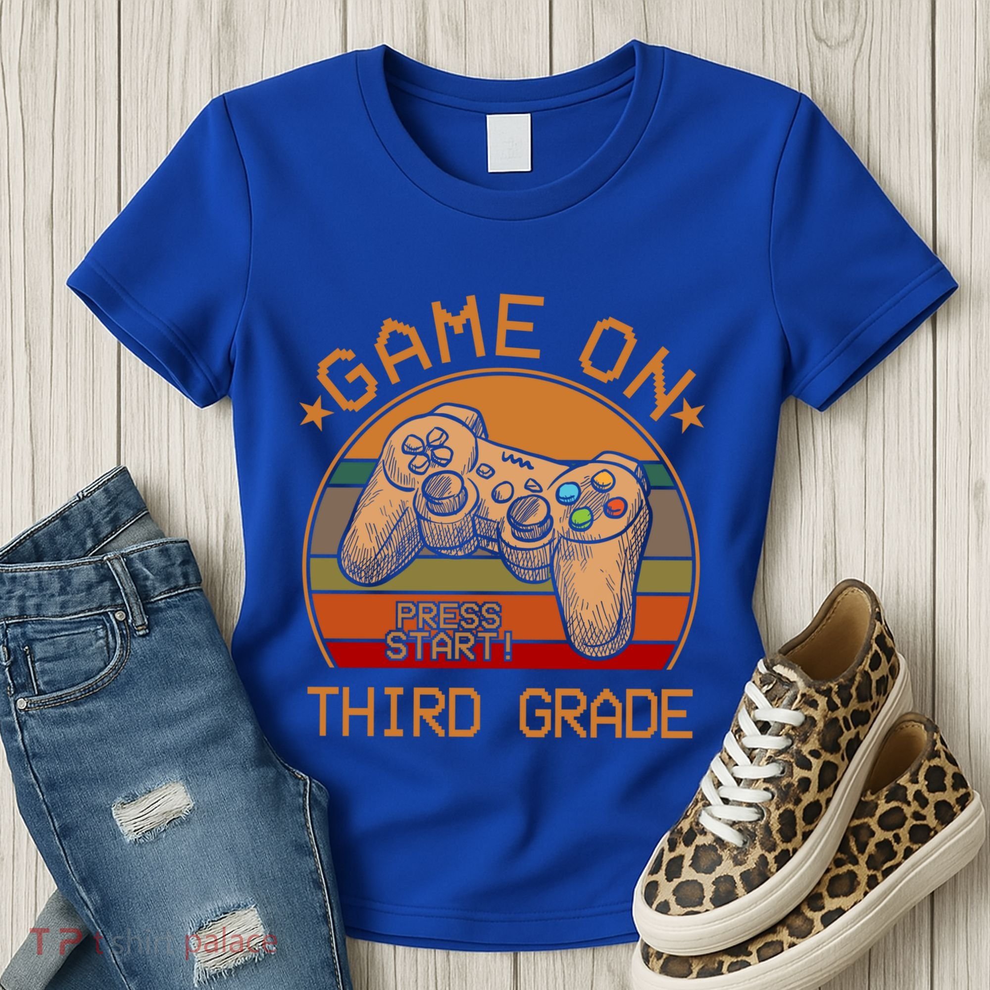 Game On Third Grade Back To School Gamer Funny Funny Gift Women's T-Shirt