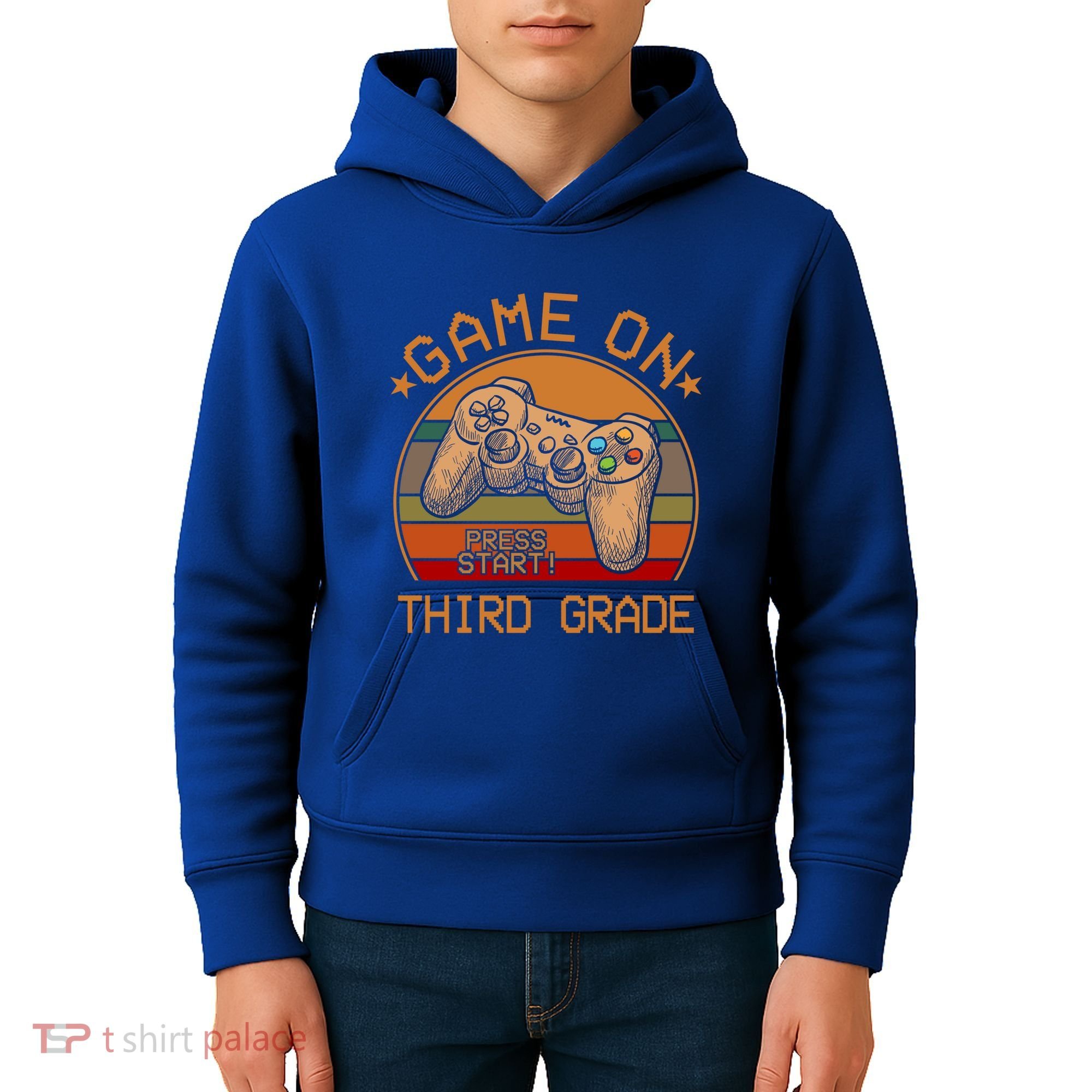 Game On Third Grade Back To School Gamer Funny Funny Gift Kids Hoodie