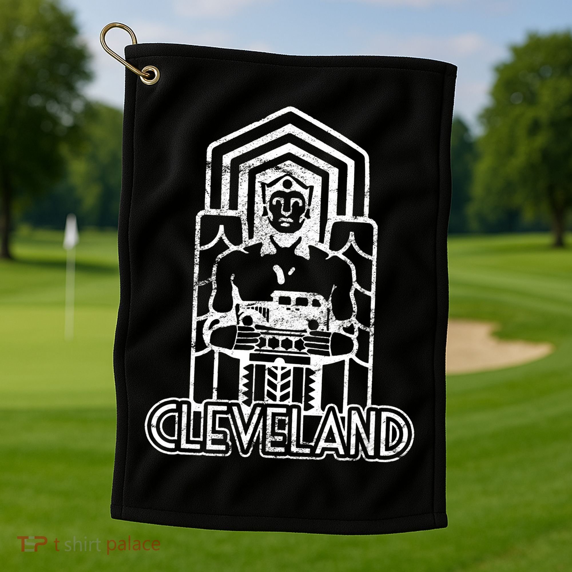 Guardian Of Traffic Cleveland Bridge Retro Golf Towel
