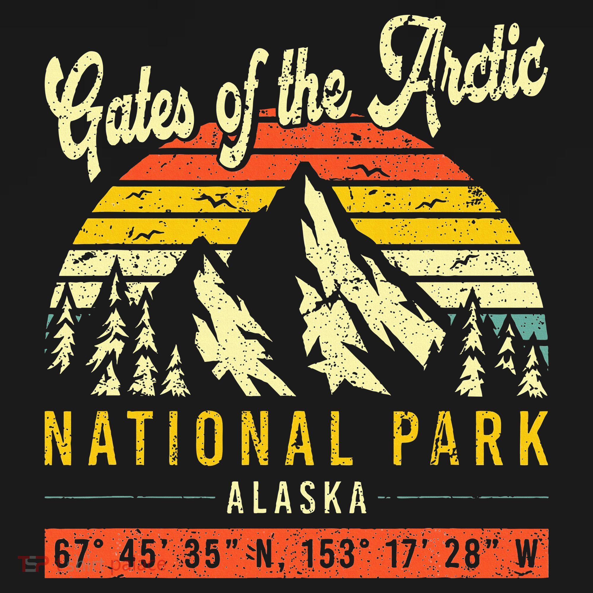 Gates Of The Arctic Vintage Retro Alaska National Park T-Shirt