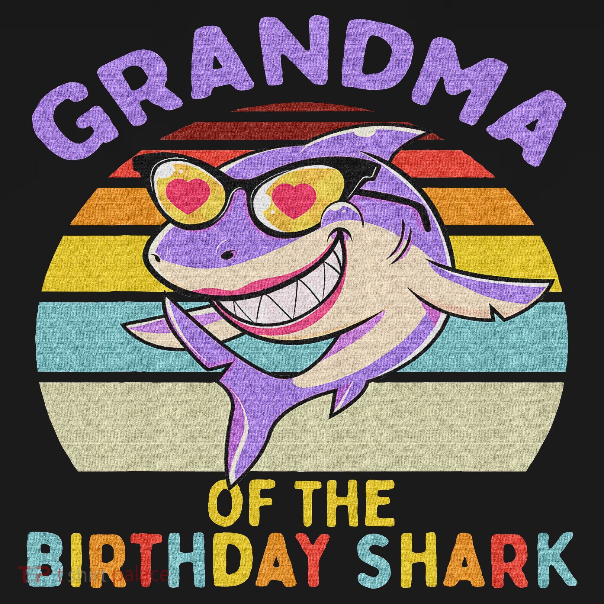 Grandma Of The Shark Birthday Matching Family T-Shirt