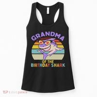 Grandma Of The Shark Birthday Matching Family Women's Tank Top thumb 0