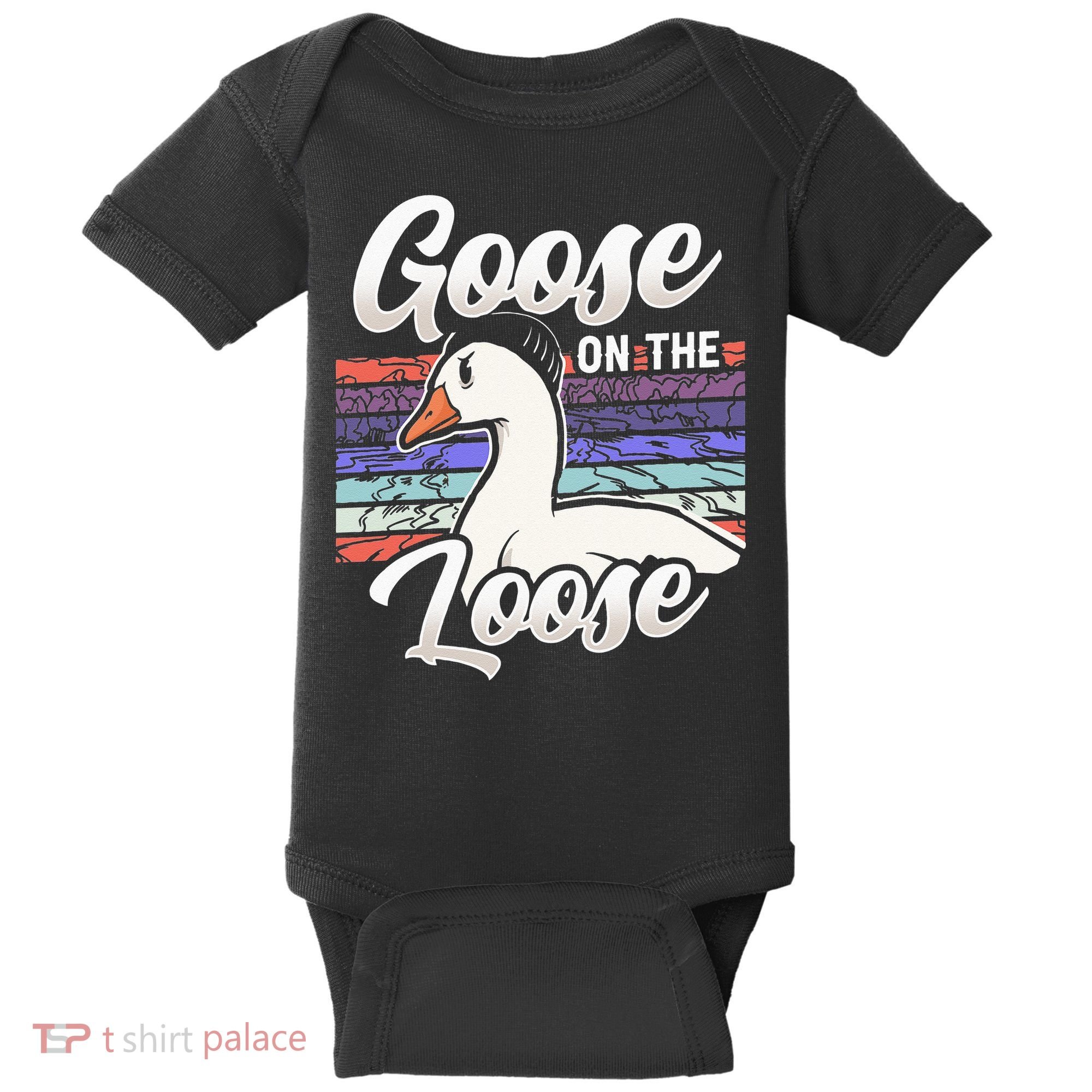Goose On The Loose Animal Geese Owner Lover Baby Bodysuit