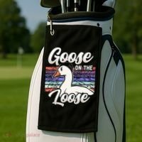 Goose On The Loose Animal Geese Owner Lover Golf Towel thumb 2