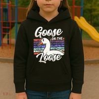 Goose On The Loose Animal Geese Owner Lover Kids Hoodie thumb 3