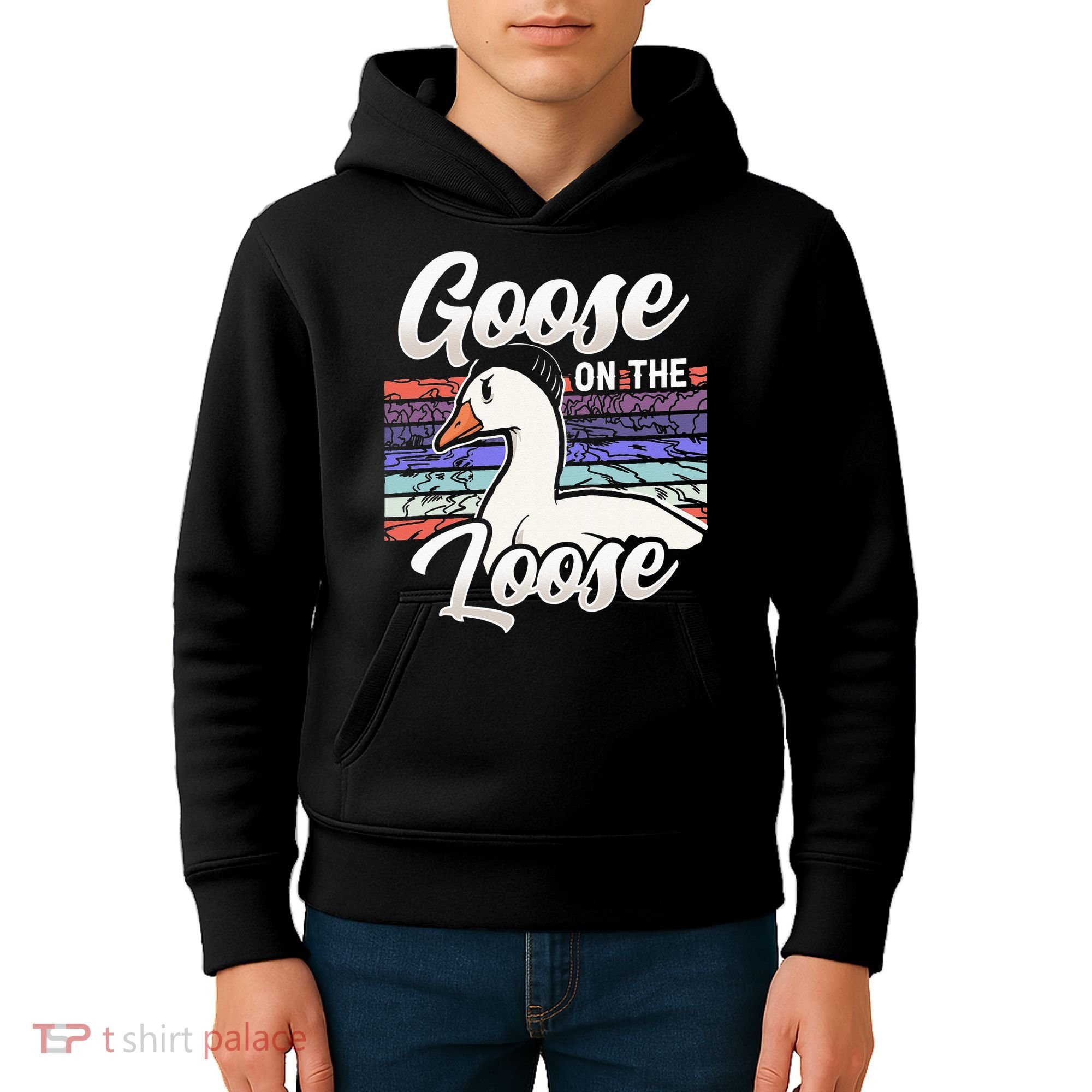 Goose On The Loose Animal Geese Owner Lover Kids Hoodie