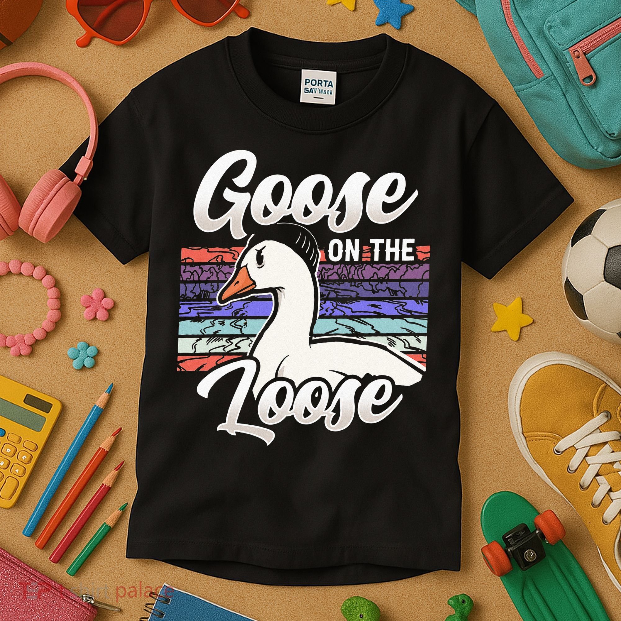 Goose On The Loose Animal Geese Owner Lover Kids T-Shirt