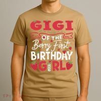 Gigi Of The Berry First Birthday Girl Strawberry Grandma T-Shirt thumb 3