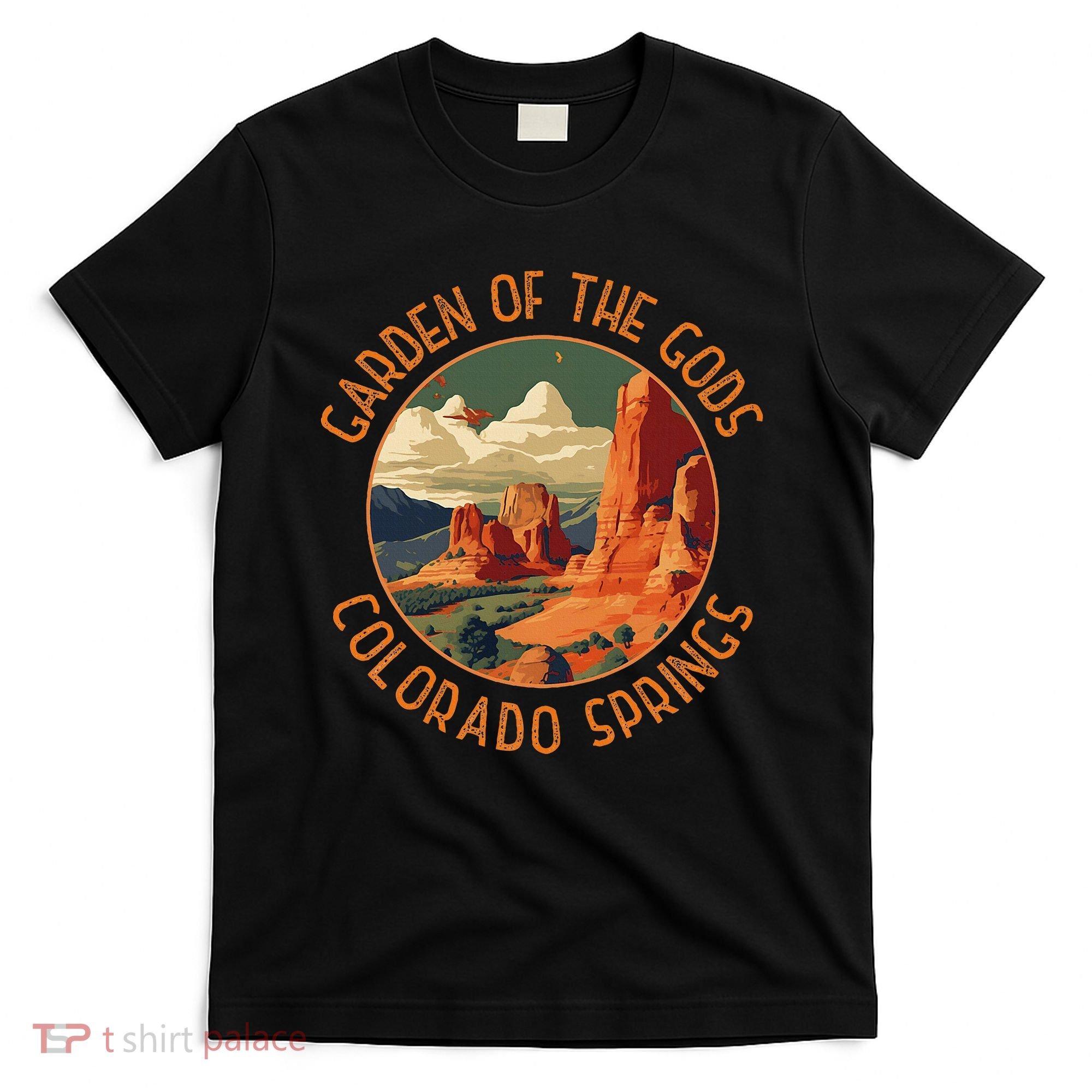 Garden Of The Gods Colorado Springs Distressed Circle T-Shirt