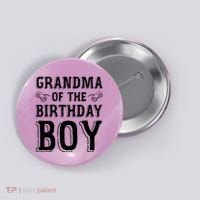 Grandma Of The Birthday Boy Celebration Button thumb 0