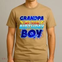Grandpa Of The Birthday Boy Family Party Funny Hedgehog T-Shirt thumb 3