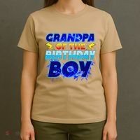 Grandpa Of The Birthday Boy Family Party Funny Hedgehog T-Shirt thumb 4
