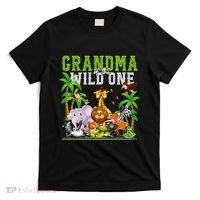 Grandma Of The Wild One Zoo Birthday Safari Jungle Animal T-Shirt thumb 0