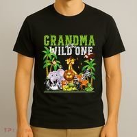 Grandma Of The Wild One Zoo Birthday Safari Jungle Animal T-Shirt thumb 3
