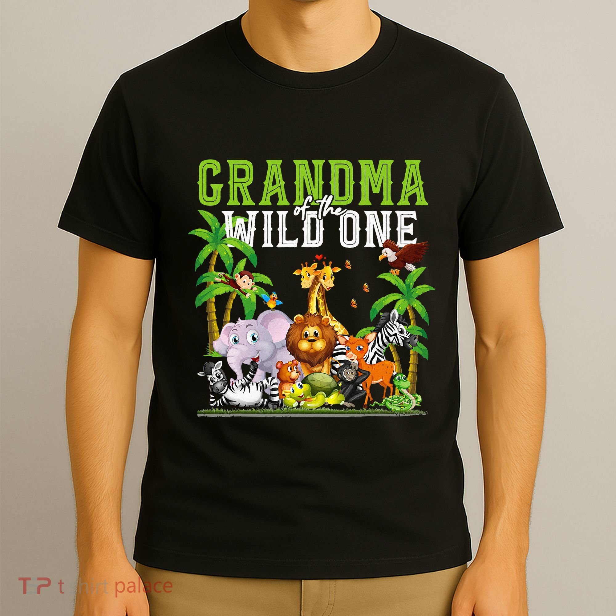 Grandma Of The Wild One Zoo Birthday Safari Jungle Animal T-Shirt