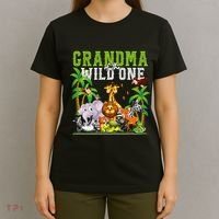 Grandma Of The Wild One Zoo Birthday Safari Jungle Animal T-Shirt thumb 4