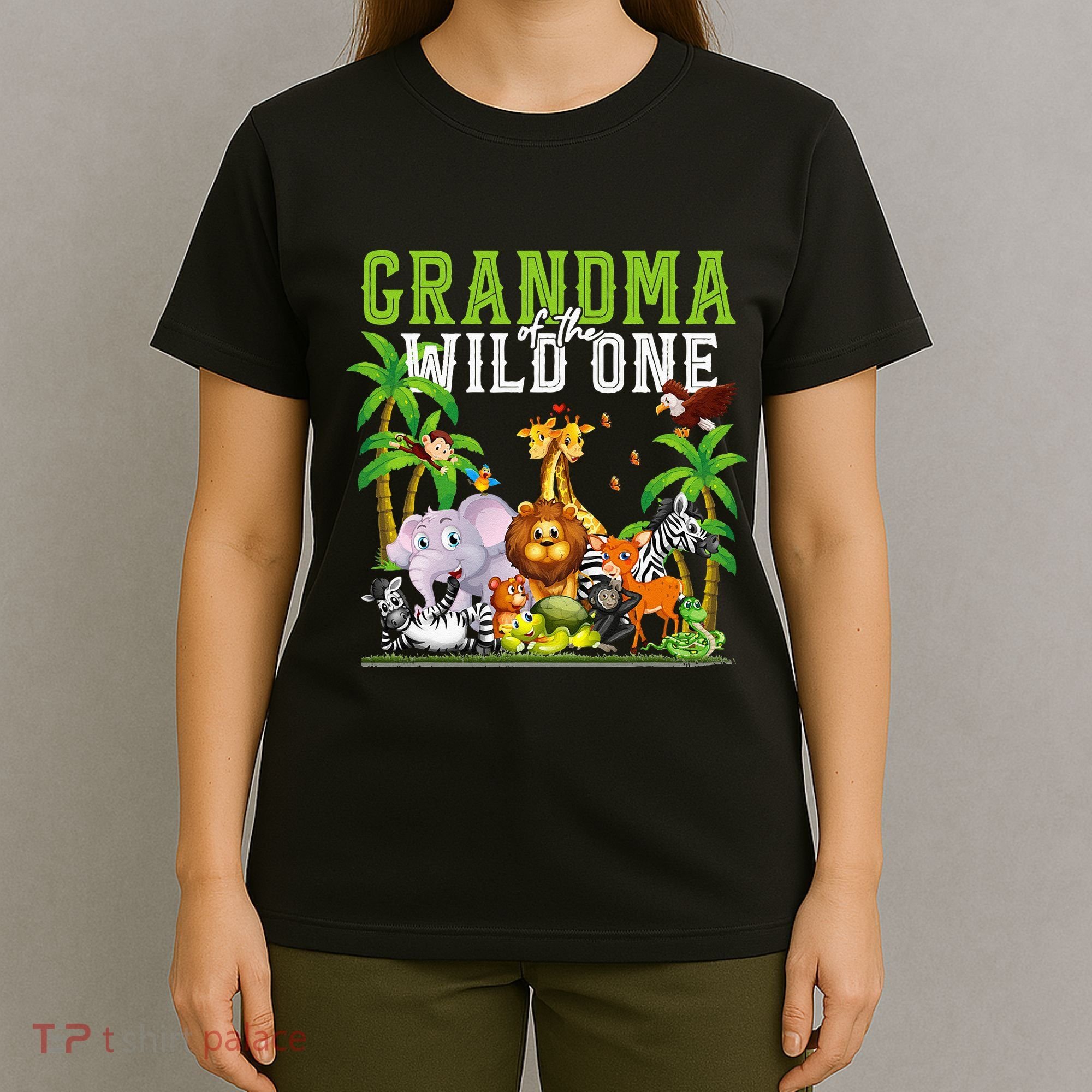 Grandma Of The Wild One Zoo Birthday Safari Jungle Animal T-Shirt