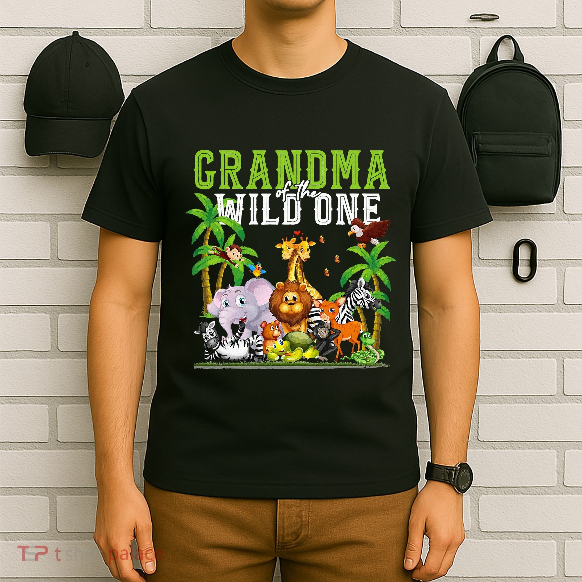 Grandma Of The Wild One Zoo Birthday Safari Jungle Animal T-Shirt