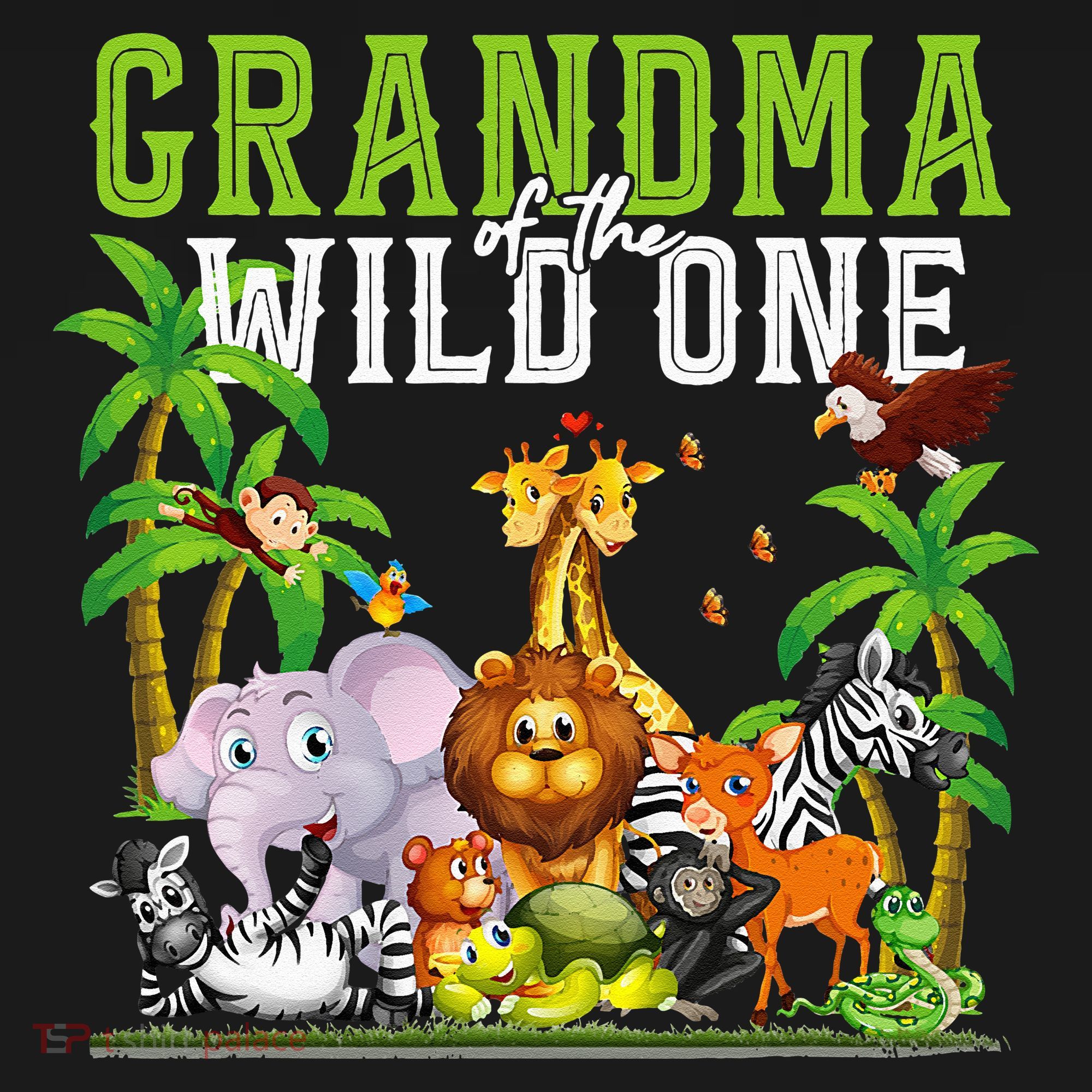 Grandma Of The Wild One Zoo Birthday Safari Jungle Animal T-Shirt