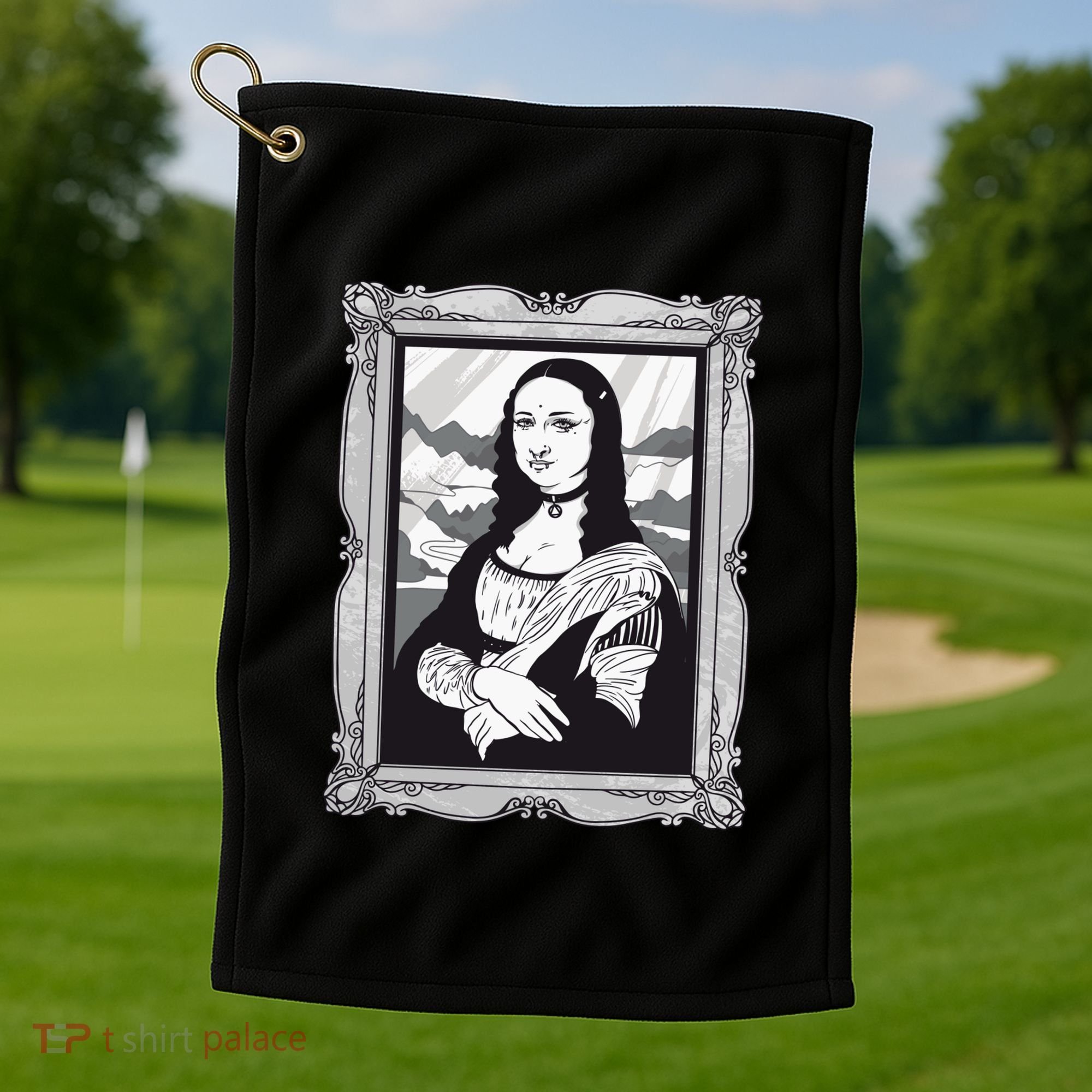 Gothic Mona Lisa Golf Towel