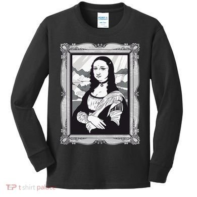 Gothic Mona Lisa Kids Long Sleeve Shirt