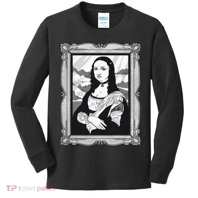 Gothic Mona Lisa Kids Long Sleeve Shirt