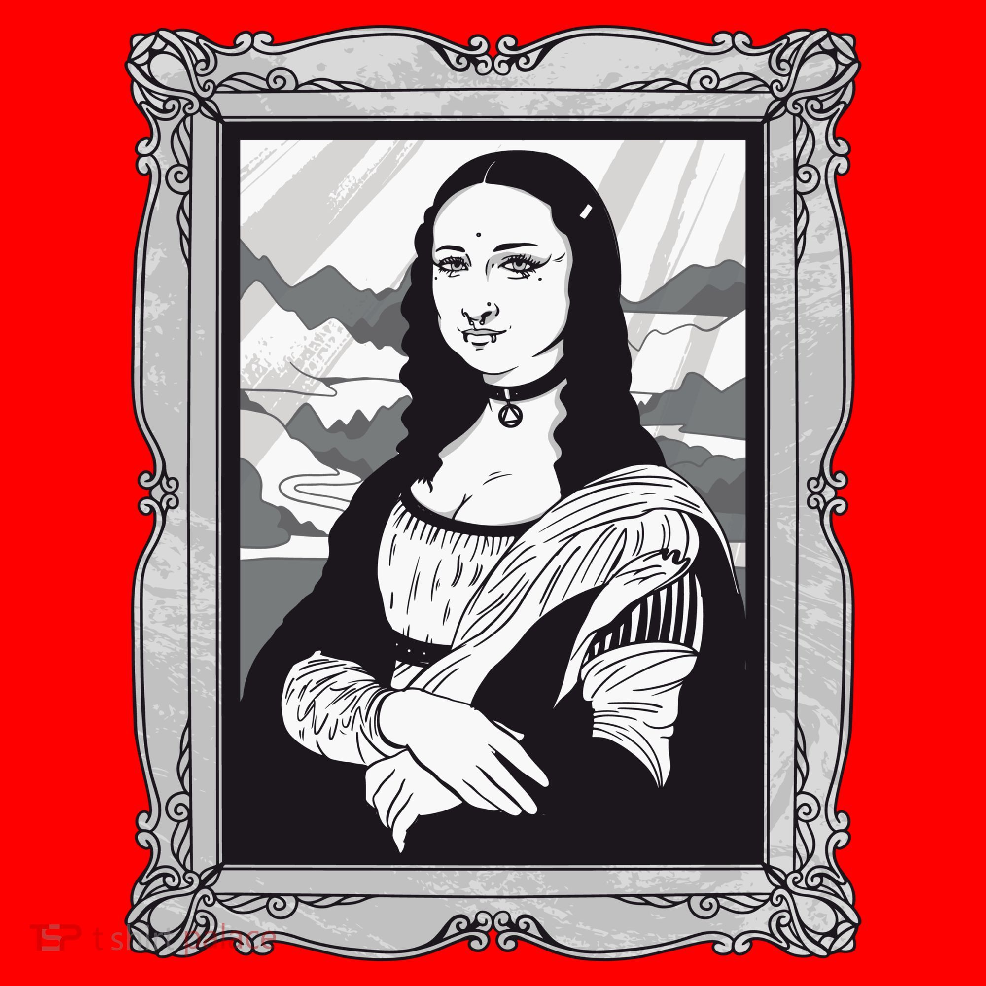 Gothic Mona Lisa Santa Hat