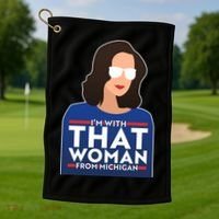 Gov Whitmer I'm With That Woman From Michigan Golf Towel thumb 1