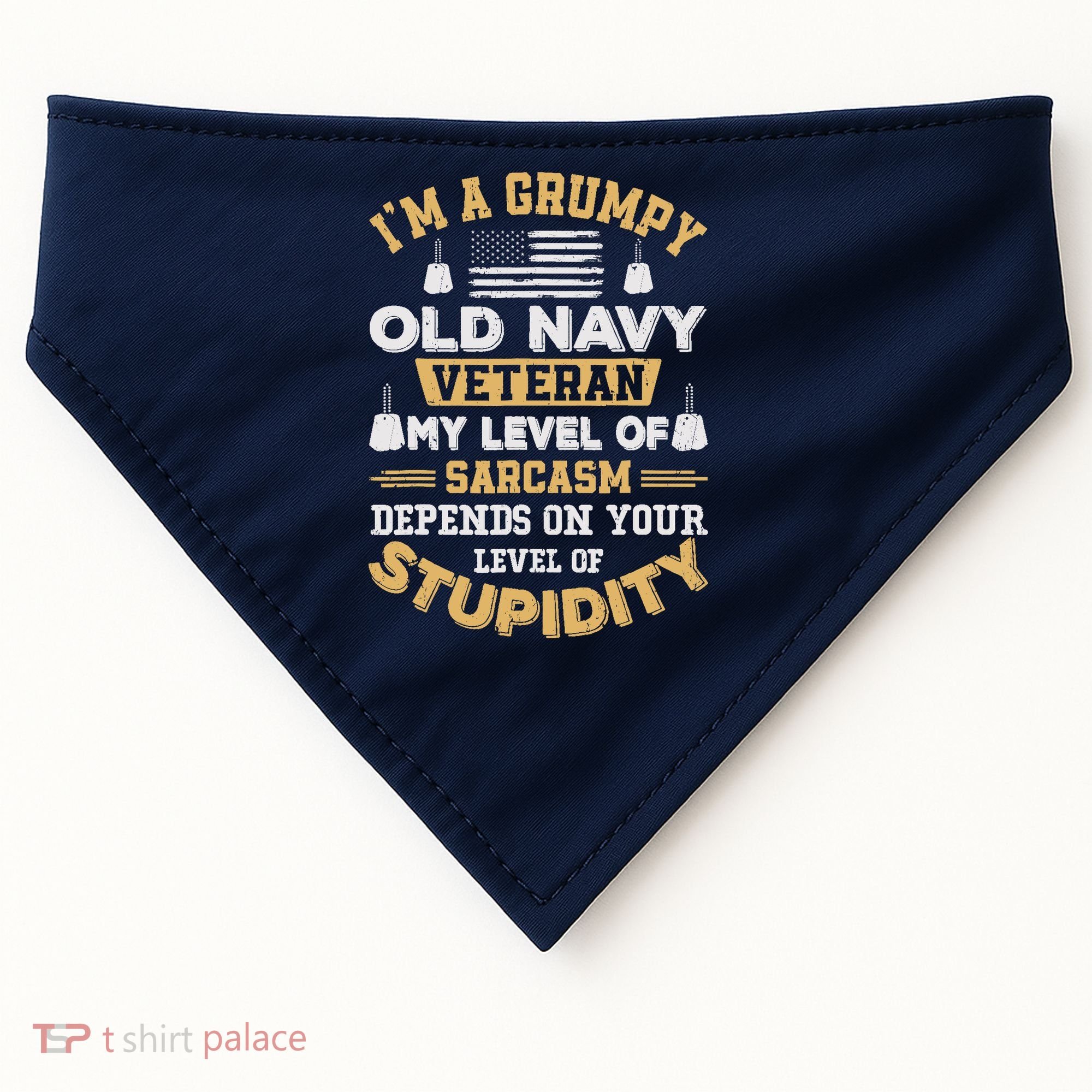 Grumpy Old Veteran Patriotic Funny Military Veteran Usa USA-Made Doggie Bandana