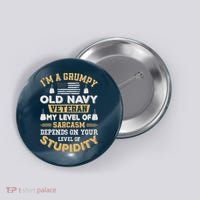 Grumpy Old Veteran Patriotic Funny Military Veteran Usa Button thumb 0