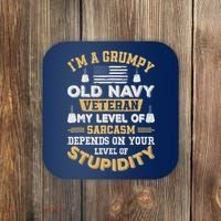 Grumpy Old Veteran Patriotic Funny Military Veteran Usa Coaster thumb 0