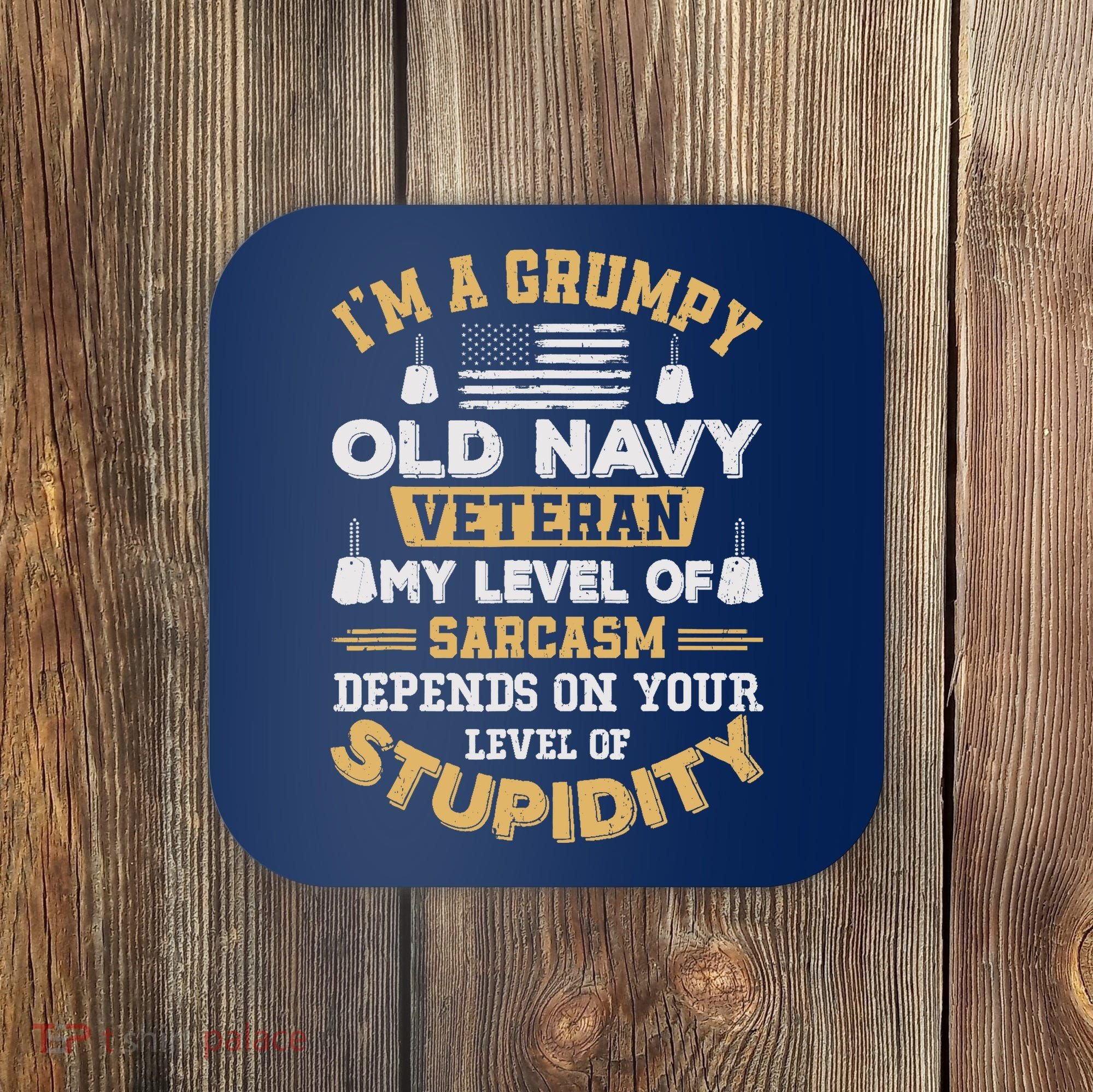 Grumpy Old Veteran Patriotic Funny Military Veteran Usa Coaster