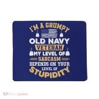 Grumpy Old Veteran Patriotic Funny Military Veteran Usa Mousepad thumb 0