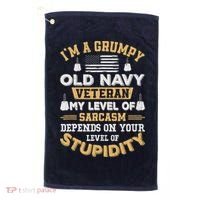 Grumpy Old Veteran Patriotic Funny Military Veteran Usa Golf Towel thumb 0