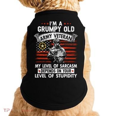 Grumpy Old Veteran Tee Pride Army Sarcasm Retired Doggie Tank