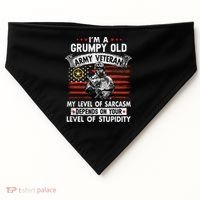 Grumpy Old Veteran Tee Pride Army Sarcasm Retired USA-Made Doggie Bandana thumb 0