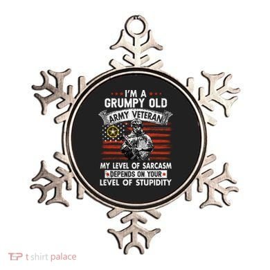 Grumpy Old Veteran Tee Pride Army Sarcasm Retired Ornament