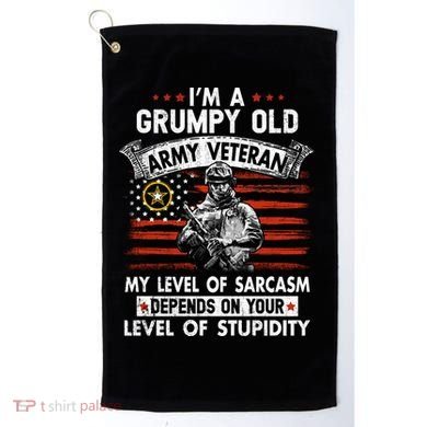 Grumpy Old Veteran Tee Pride Army Sarcasm Retired Golf Towel
