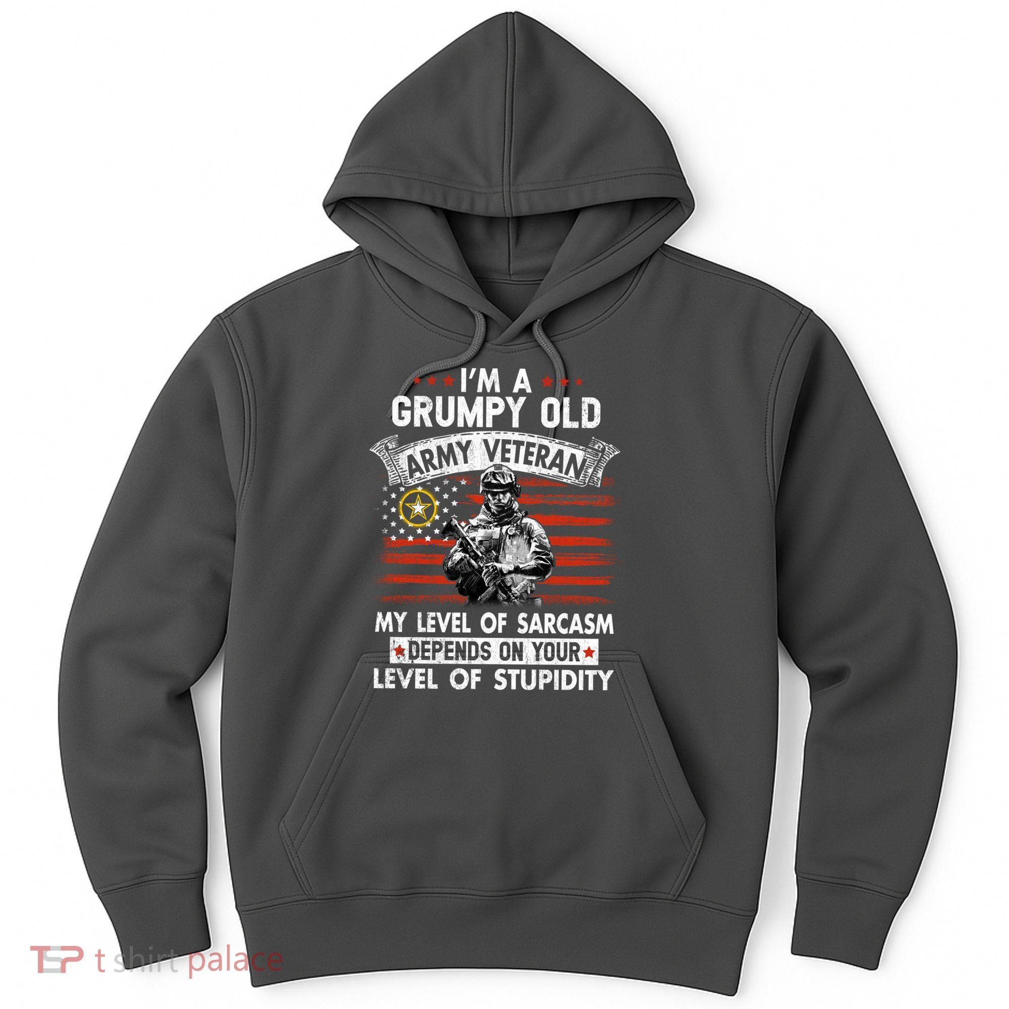 Grumpy Old Veteran Tee Pride Army Sarcasm Retired Hoodie