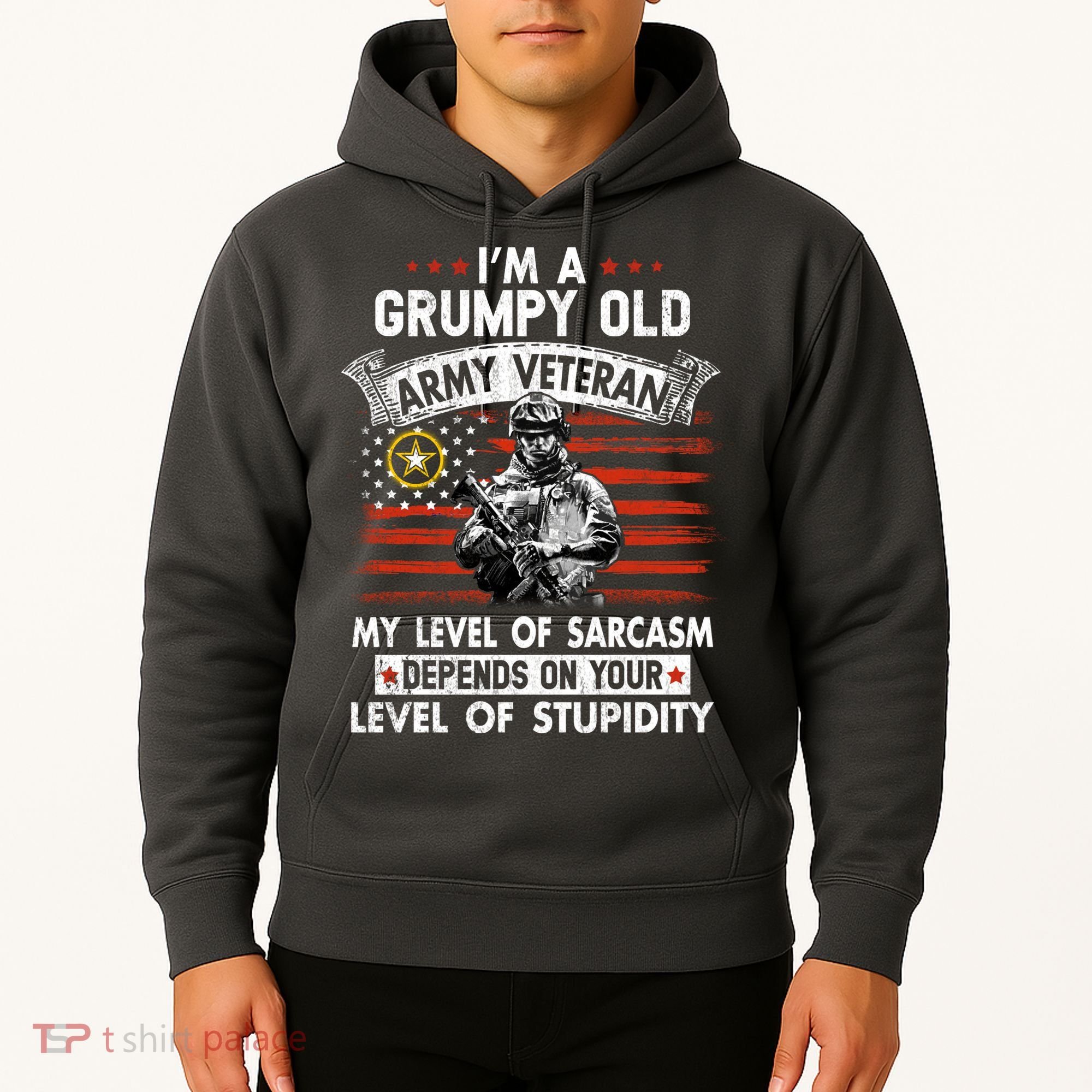 Grumpy Old Veteran Tee Pride Army Sarcasm Retired Hoodie