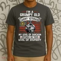 Grumpy Old Veteran Tee Pride Army Sarcasm Retired T-Shirt thumb 3