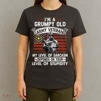 Grumpy Old Veteran Tee Pride Army Sarcasm Retired T-Shirt thumb 4