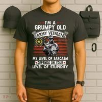Grumpy Old Veteran Tee Pride Army Sarcasm Retired T-Shirt thumb 6