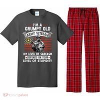 Grumpy Old Veteran Tee Pride Army Sarcasm Retired Pajama Set thumb 0