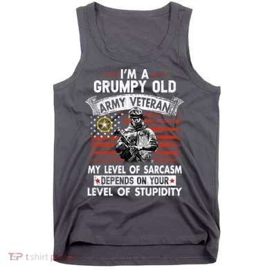 Grumpy Old Veteran Tee Pride Army Sarcasm Retired Tank Top